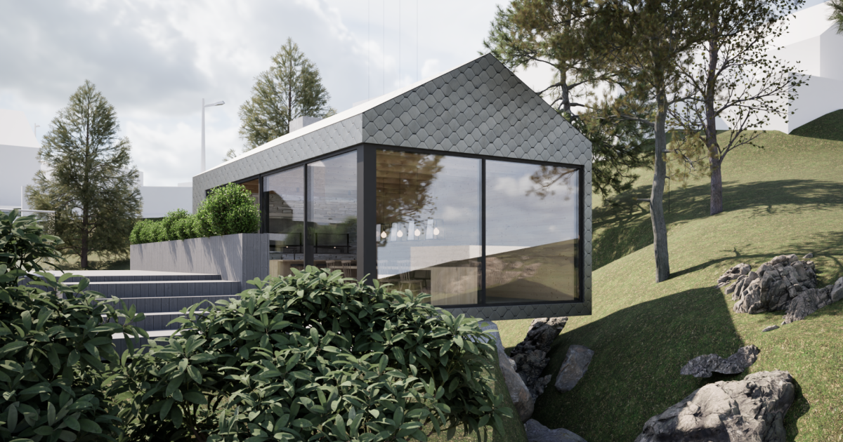 En hagestue godt tilpasset tomten